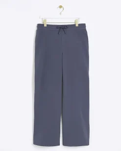 River Island Blue wide leg joggers Grey Outlet