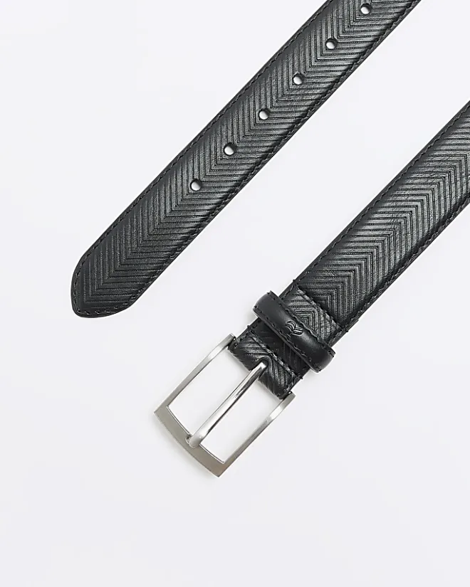 River Island Boys herringbone design belt Black Discount