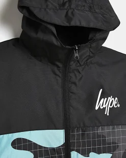 River Island Boys Hype camo hooded jacket Black Hot