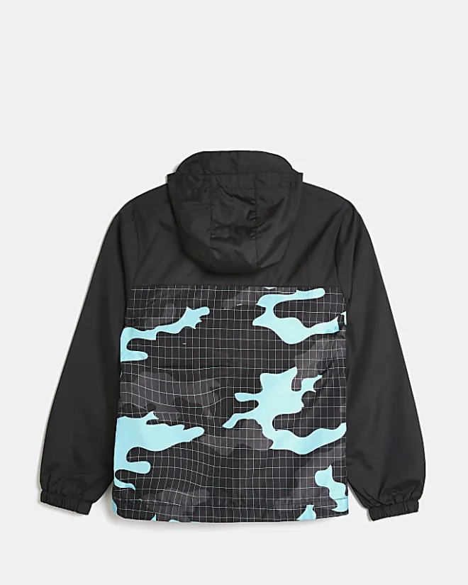 River Island Boys Hype camo hooded jacket Black Hot