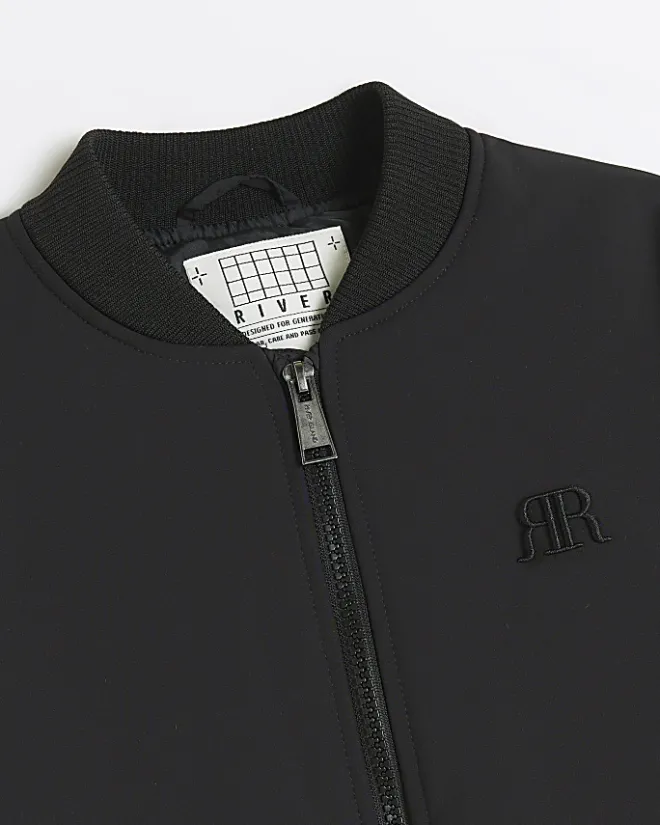 River Island Boys padded sleeve bomber jacket Black Clearance