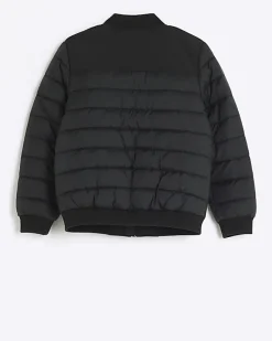 River Island Boys padded sleeve bomber jacket Black Clearance