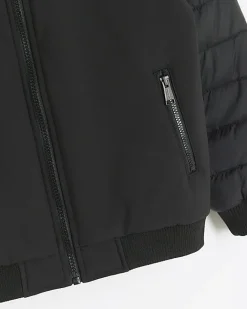 River Island Boys padded sleeve bomber jacket Black Clearance
