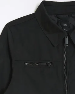 River Island boys tech shacket Black Hot