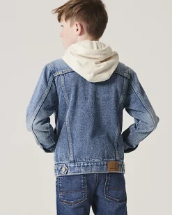 River Island Boys hooded denim trucker jacket Blue Best