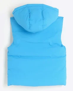 River Island Boys hooded gilet Blue Outlet