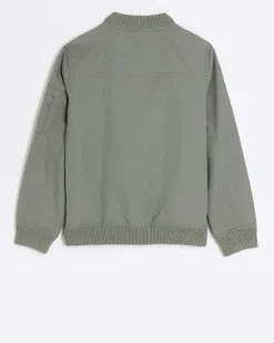 River Island Boys zip up smart bomber jacket Khaki Best