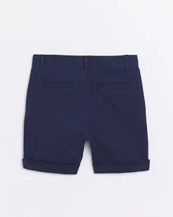 River Island Boys Stretch Chino Shorts Navy Clearance