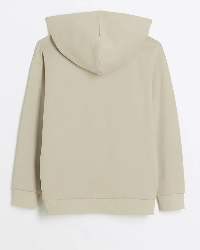 River Island Boys RI logo hoodie Stone Hot