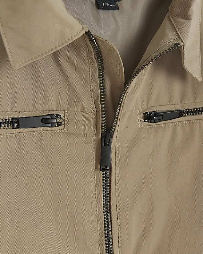 River Island Boys tech shacket Stone Sale
