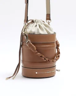 River Island bucket cross body bag Brown Fashion