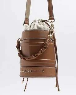 River Island bucket cross body bag Brown Fashion