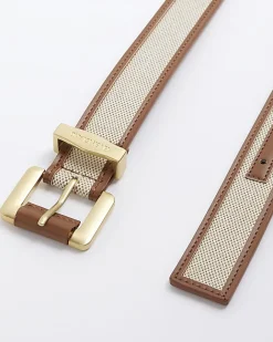River Island Canvas Belt Brown Hot