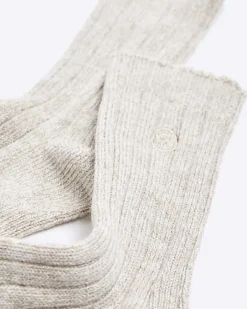 River Island chunky knit socks Brown Sale