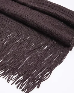 River Island Crochet Glitter Scarf Brown Sale