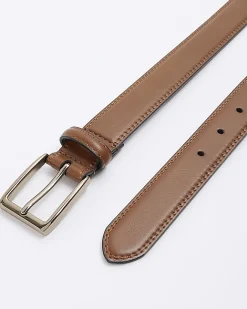 River Island faux leather buckle belt Brown Hot
