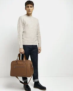 River Island faux leather holdall Brown Online