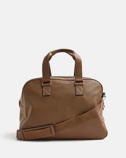 River Island faux leather holdall Brown Online