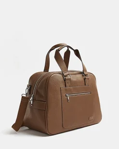 River Island faux leather holdall Brown Online