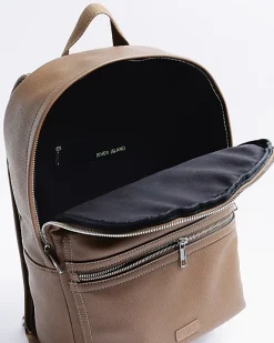 River Island faux leather rucksack Brown New