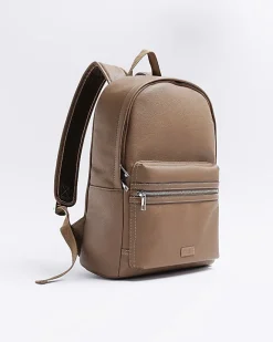 River Island faux leather rucksack Brown New
