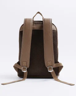 River Island faux leather rucksack Brown New