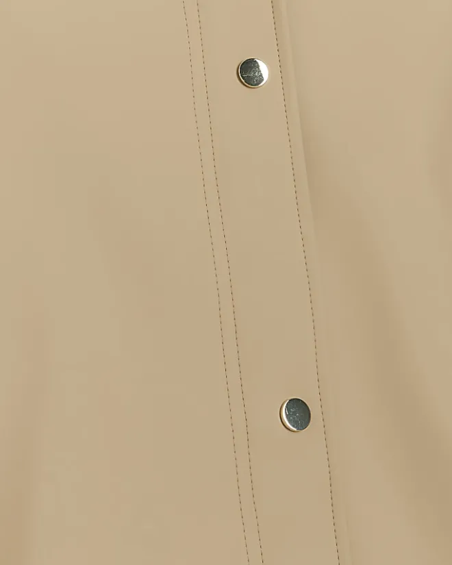 River Island Hooded Rain Coat Brown Discount