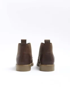River Island lace up chukka boots Brown Discount