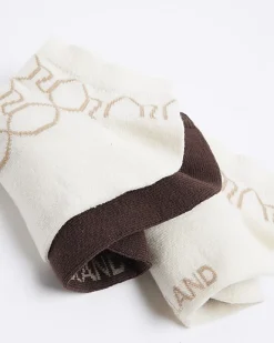 River Island monogram trainer socks multipack Brown Sale
