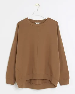 River Island oversized sweatshirt Brown Outlet