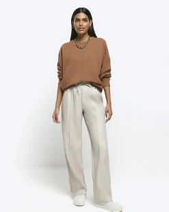 River Island oversized sweatshirt Brown Outlet