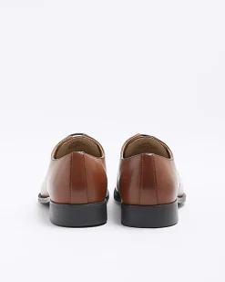 River Island pointed formal derby shoes Brown Fashion