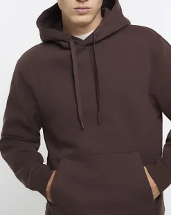 River Island regular fit hoodie Brown Discount