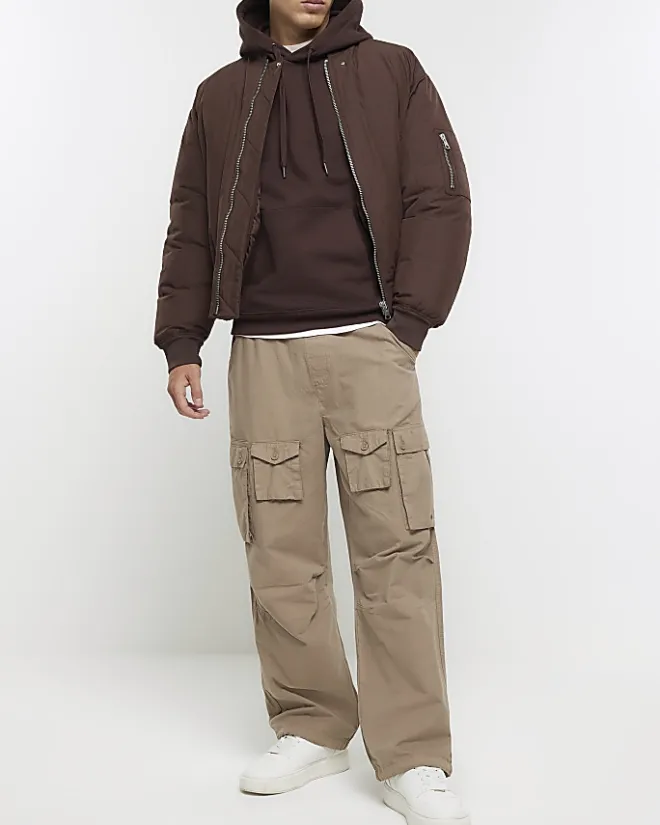 River Island regular fit hoodie Brown Discount