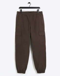 River Island regular fit seam cargo trousers Brown Online