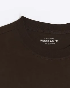 River Island regular fit t-shirt Brown Online