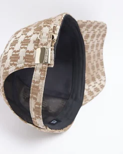 River Island RI monogram jacquard cap Brown Online