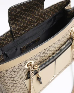 River Island RI monogram pocket tote bag Brown Best