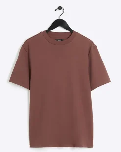 River Island RI studio slim fit t-shirt Brown Discount