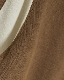 River Island slim fit colour block knitted polo Brown Fashion