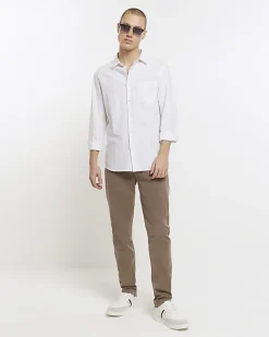 River Island slim fit jeans Brown Outlet