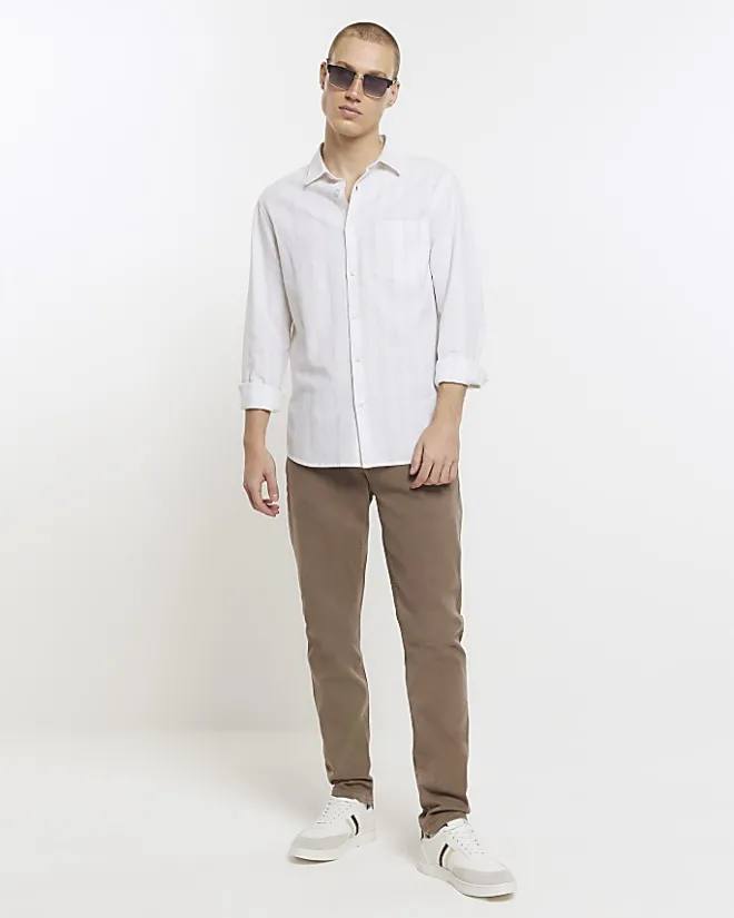 River Island slim fit jeans Brown Outlet