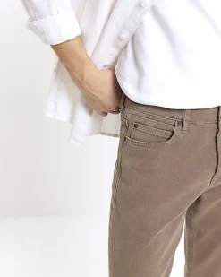 River Island slim fit jeans Brown Outlet