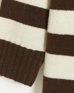 River Island stripe jumper midi dress Brown New