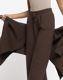 River Island wide leg joggers Brown Outlet