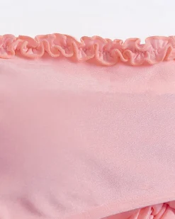 River Island Coral frill bandeau bikini top Orange Sale