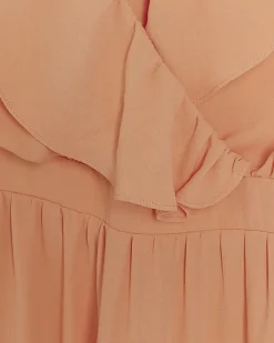 River Island Coral frill swing maxi dress Orange Best