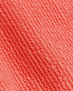 River Island Coral high waisted crinkle bikini bottoms Orange Clearance