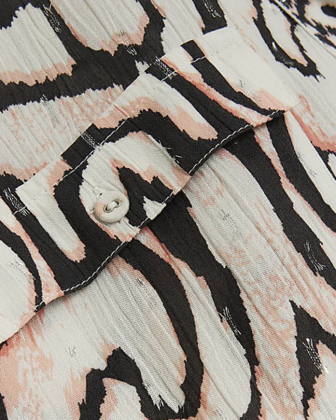 River Island abstract beach shirt Cream Hot