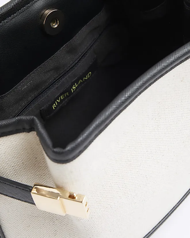 River Island canvas bucket cross body bag Cream Best